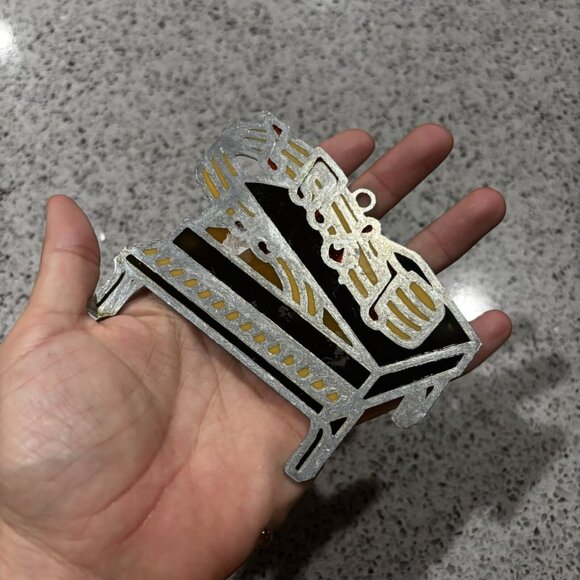 Vintage Stained Glass Sun Catcher Baby Grand Piano Musical Notes 3.5” Gift - Picture 4 of 5